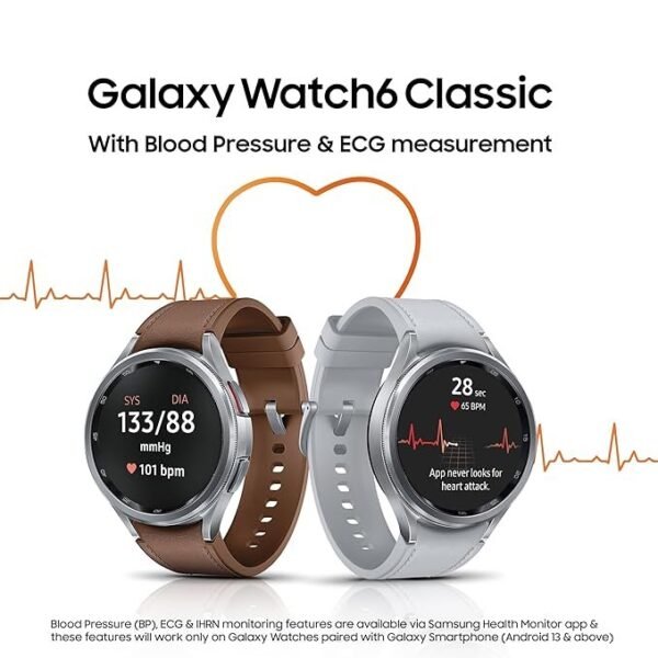Samsung Galaxy Watch6 Classic (Black, 47mm) | Rotating Bezel | LTE | Monitor BP and ECG | Track Sleep | Track Health | Upto 40hrs Charge with Fast Charging | Galaxy Ecosystem | IP68 Rating